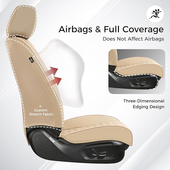 Universal Seat Covers — Front Seat — Beige