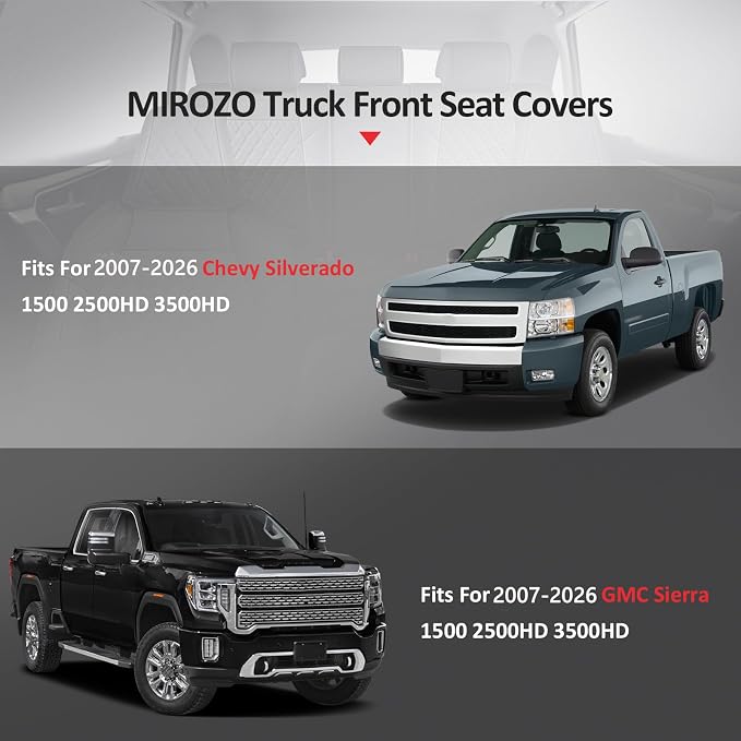 Seat Covers for Chevrolet Silverado / GMC Sierra — Front Seat — Black