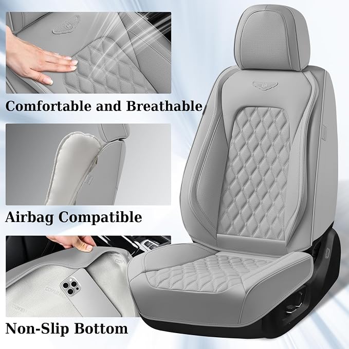 Universal Seat Covers — Front Seat — Gray