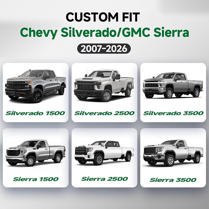 Faux Leather Seat Covers for Chevrolet Silverado / GMC Sierra — Front Seat — Black / Gray