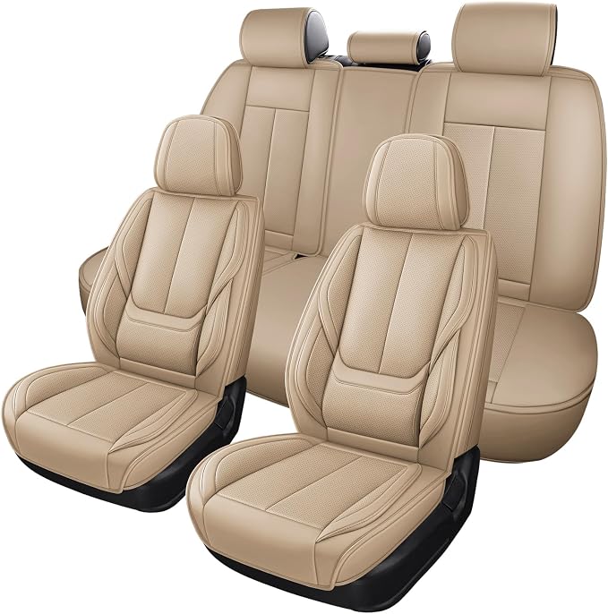 Universal Seat Covers — Full Set — Black / Beige