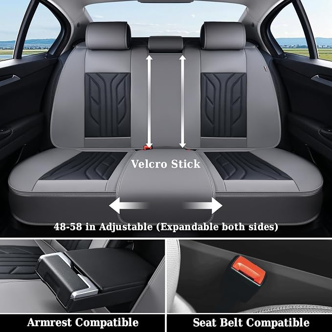 Universal Seat Covers — Full Set — Gray / Black