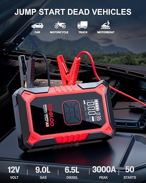 A3 Jump Starter & Tire Inflator | 3000A for Gas & Diesel 71kgaVky_oL._AC_SX466