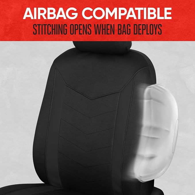 Neoprene Car Seat Covers — Front Seat — Black
