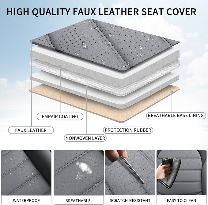 Universal Seat Covers — Full Set — Black / Gray
