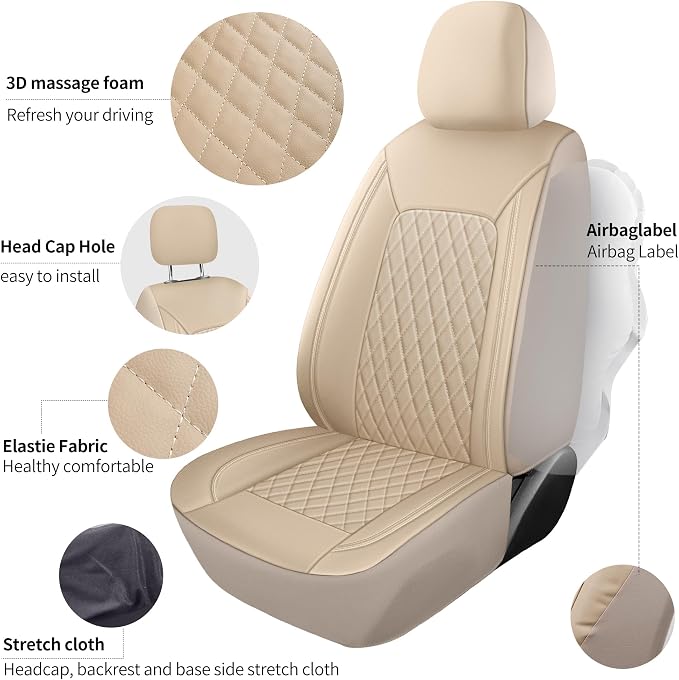 Universal Faux Leather Seat Covers — Front Seat