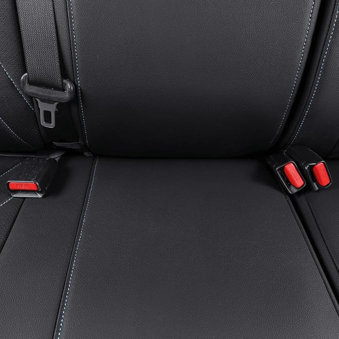 Faux Leather Seat Covers for Toyota Tacoma — Rear Seat — Black / Blue