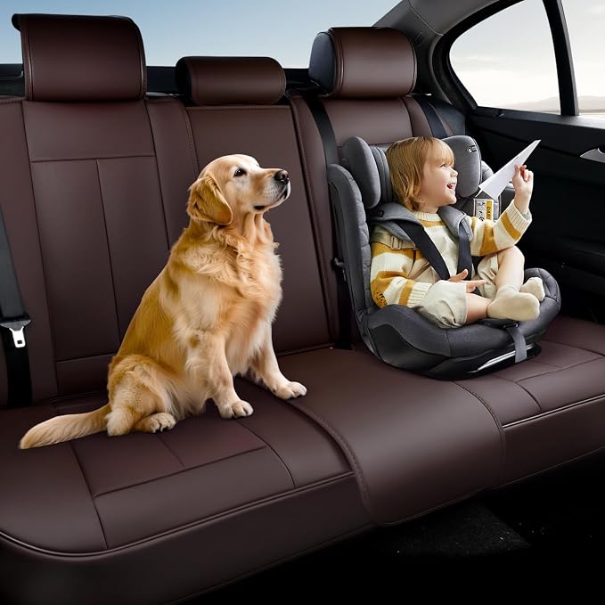 Pet Car Seat Protector — Rear Seat — Brown