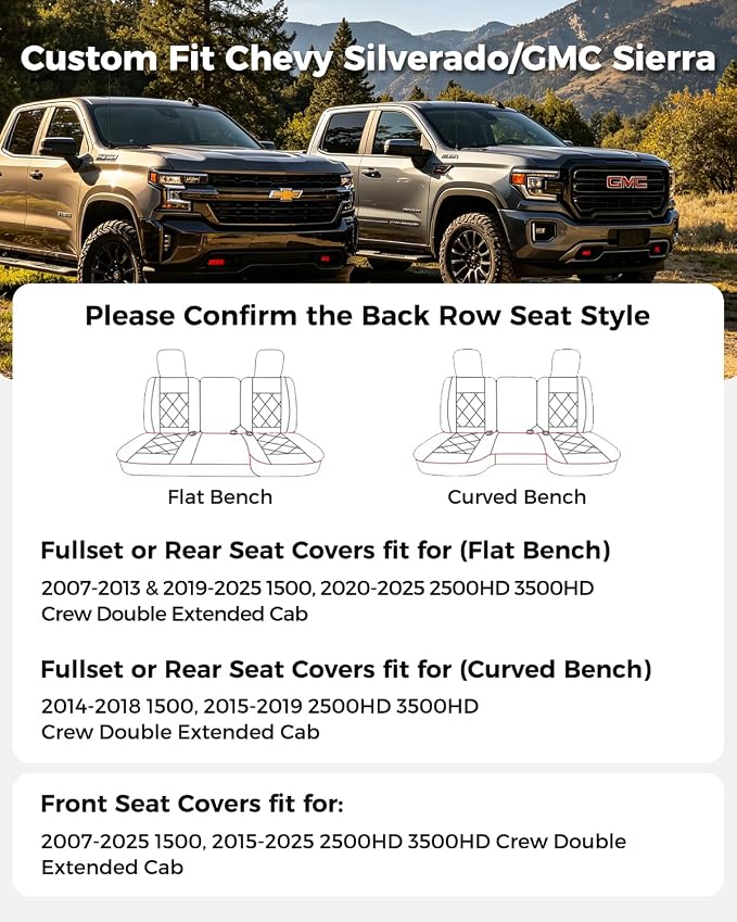 Seat Covers for Chevrolet Silverado / GMC Sierra — Black / Blue