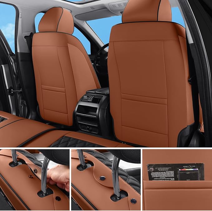 Universal Seat Covers — Full Set — Brown / Black