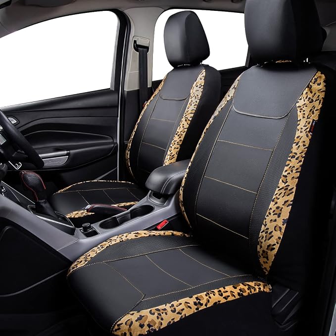 Fabric Car Seat Covers — Front Seat — Black