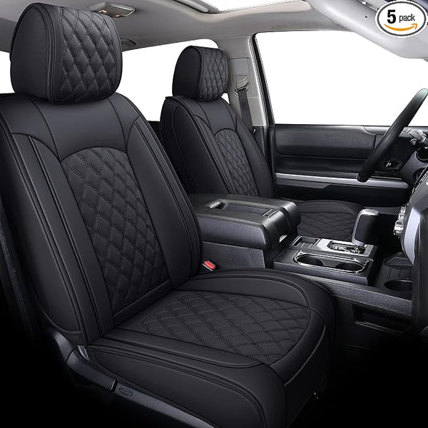 Faux Leather Seat Covers for Toyota Tundra — Full Set — Black