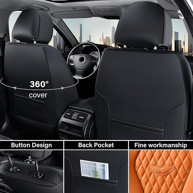 Universal Seat Covers — Front Seat — Orange