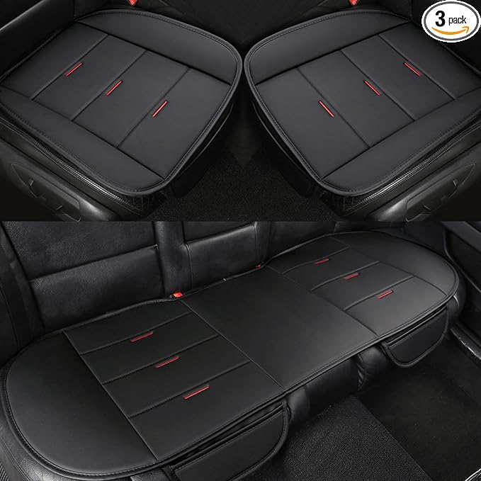 Universal Faux Leather Seat Covers — Front Seat — Black
