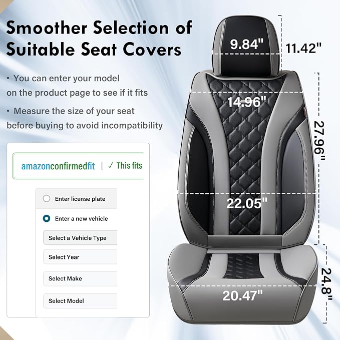 Universal Seat Covers — Front Seat — Gray / Black