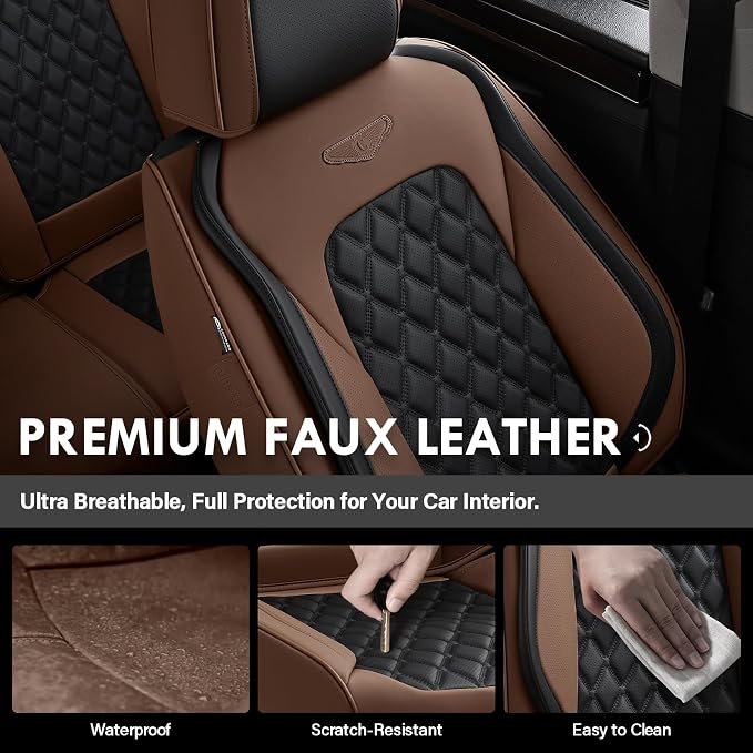 Universal Faux Leather Seat Covers — Full Set
