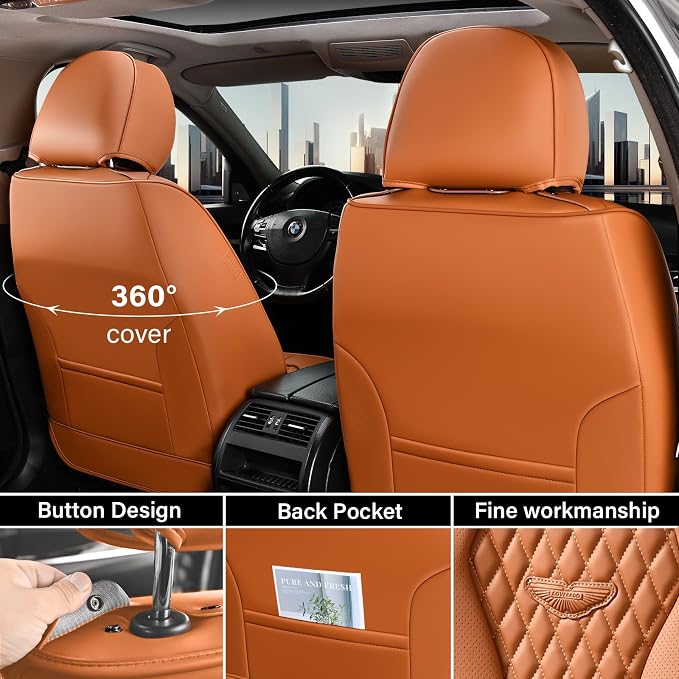 Universal Seat Covers — Front Seat — Brown