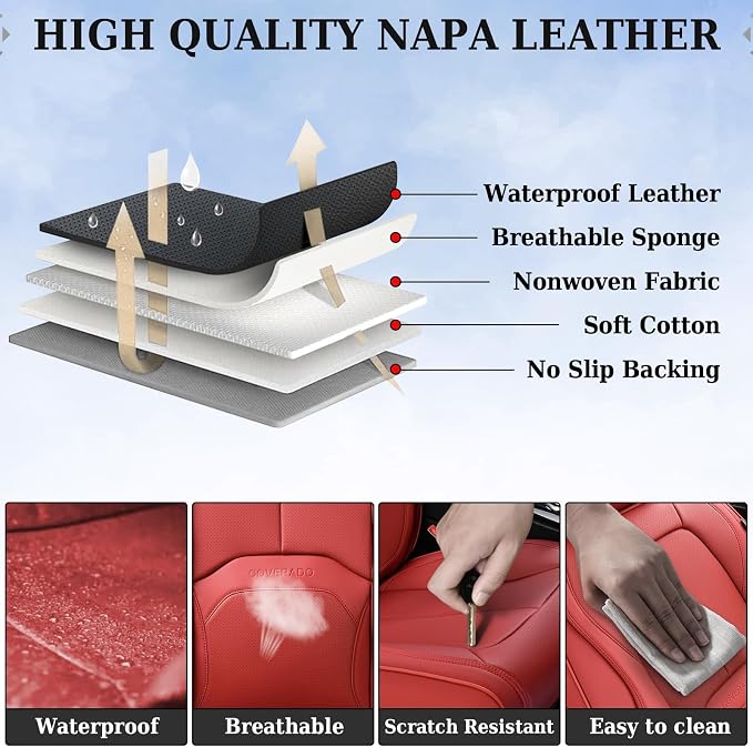 Universal Seat Covers — Front Seat — Red