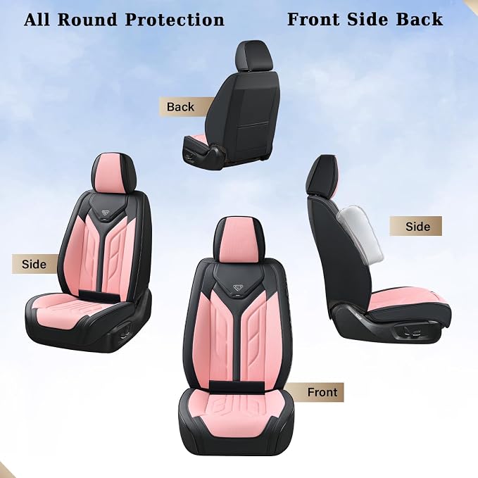 Universal Seat Covers — Front Seat — Black / Pink