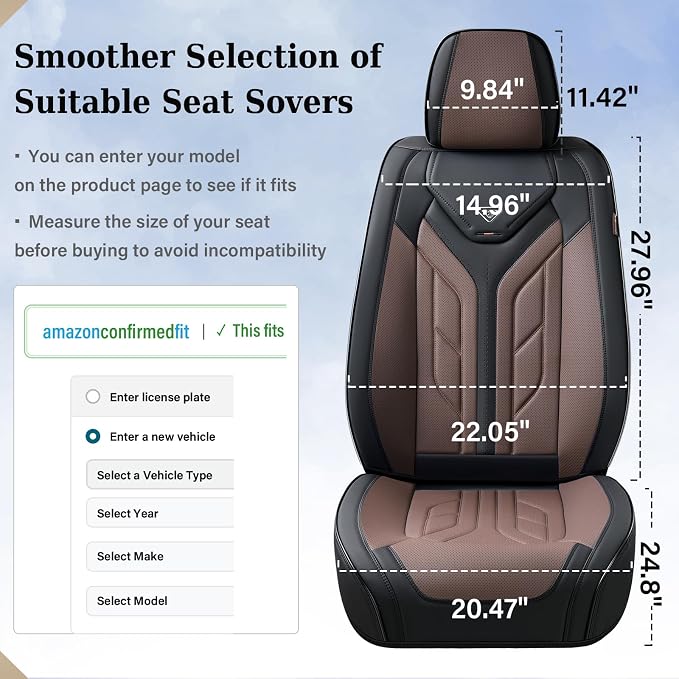 Universal Seat Covers — Front Seat — Black / Coffee