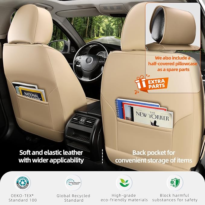 Universal Seat Covers — Full Set — Beige