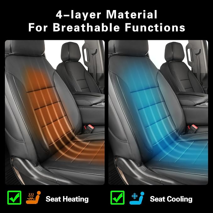 Faux Leather Seat Covers for Chevrolet Silverado — Full Set — Black