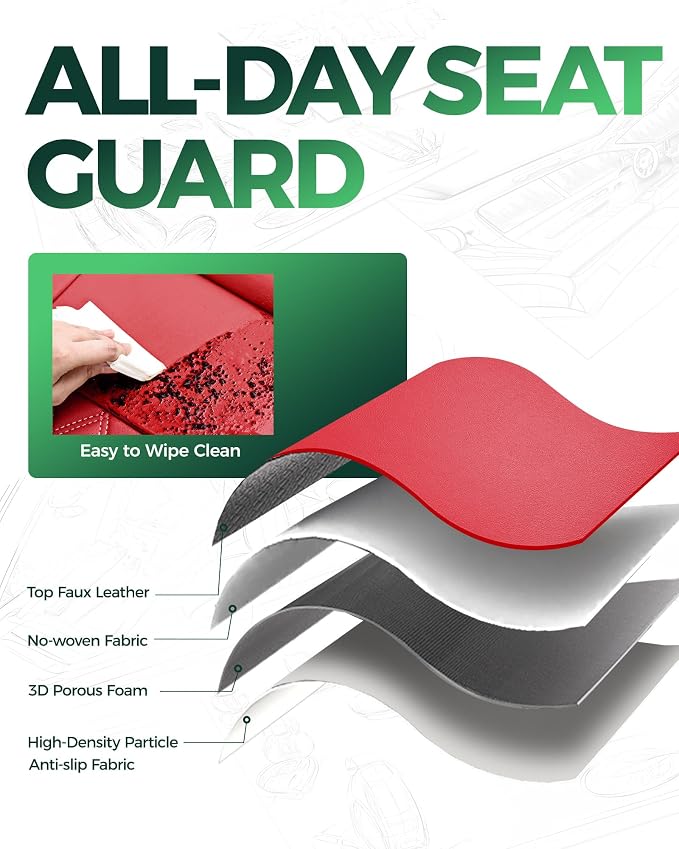 Seat Covers for Multiple Vehicles — Full Set — Red / Black