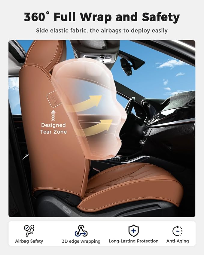 Universal Seat Covers — Front Seat — Brown