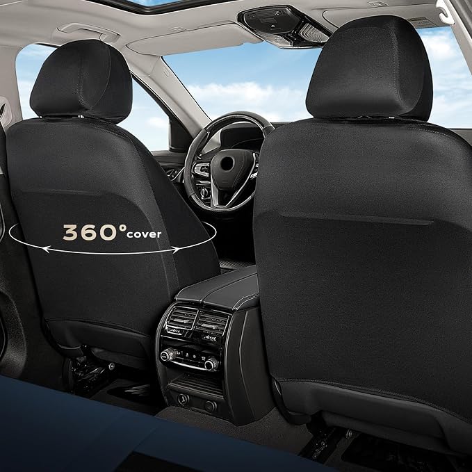 Fabric Car Seat Covers — Full Set — Blue / Black