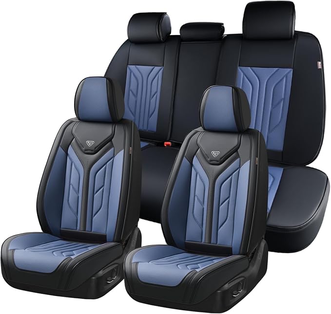 Universal Seat Covers — Full Set — Black / Blue