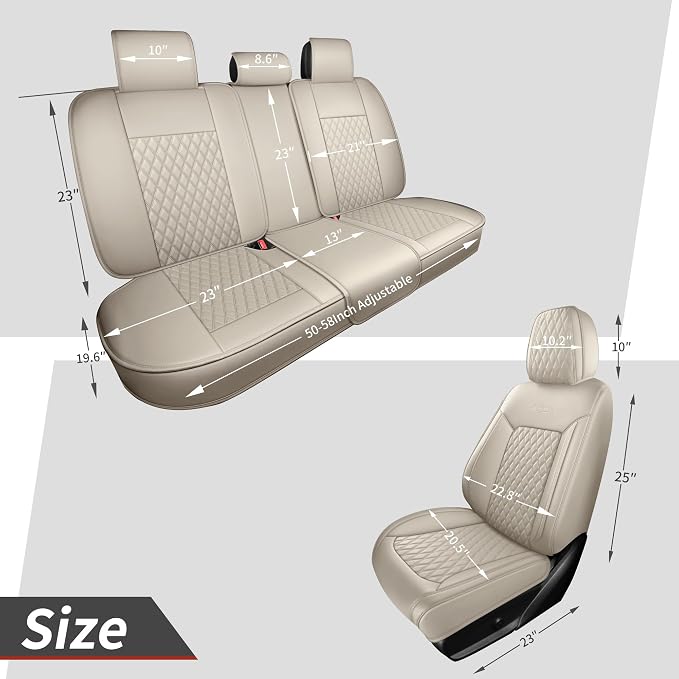 Universal Seat Covers — Full Set — Beige