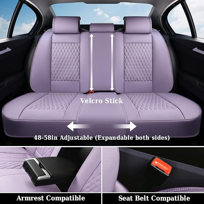 Universal Seat Covers — Rear Seat — Purple