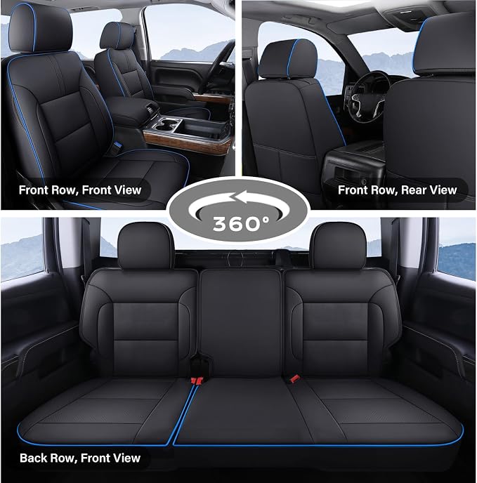 Faux Leather Seat Covers for Chevrolet Silverado / GMC Sierra — Full Set