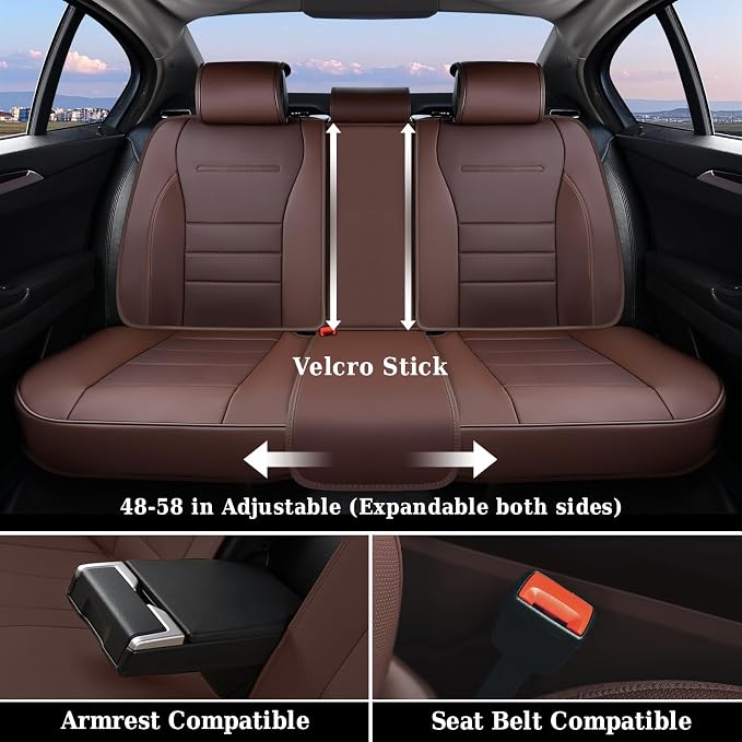 Universal Seat Covers — Full Set — Brown
