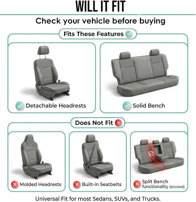 Universal Fabric Seat Covers — Full Set — Blue