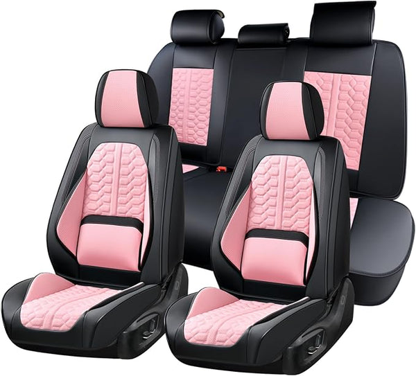 Universal Seat Covers — Full Set — Black / Pink