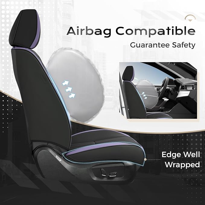 Universal Seat Covers — Front Seat — Purple / Black
