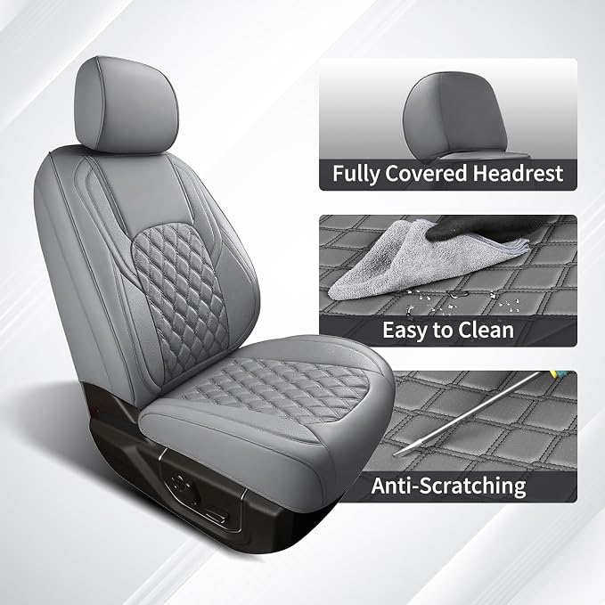 Seat Covers for Multiple Vehicles — Front Seat — Gray