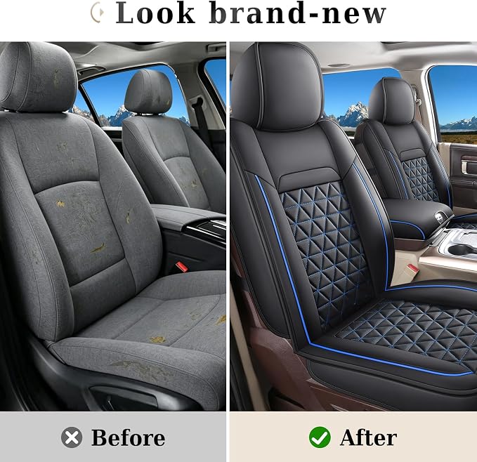 Seat Covers for Multiple Vehicles — Full Set — Black / Blue