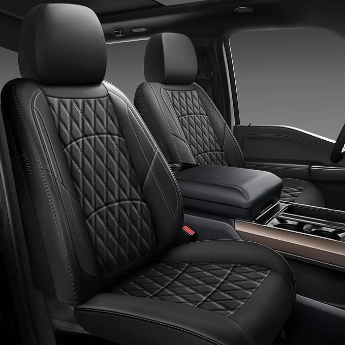 Universal Faux Leather Seat Covers — Full Set — Black