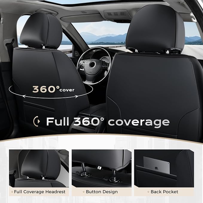 Universal Seat Covers — Full Set — Black / Purple