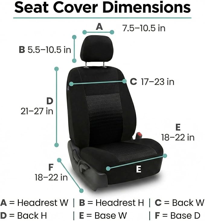 Universal Seat Covers — Front Seat — Black