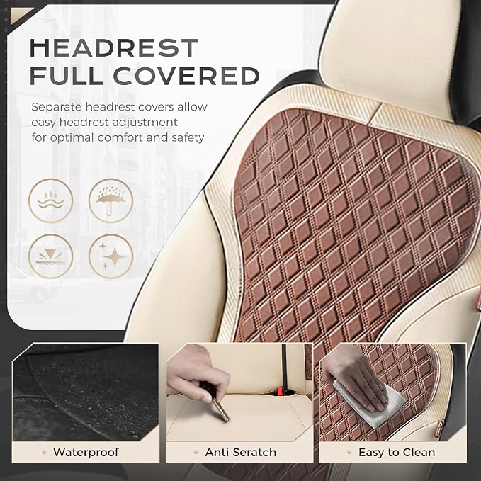 Universal Seat Covers — Front Seat — Beige / Brown