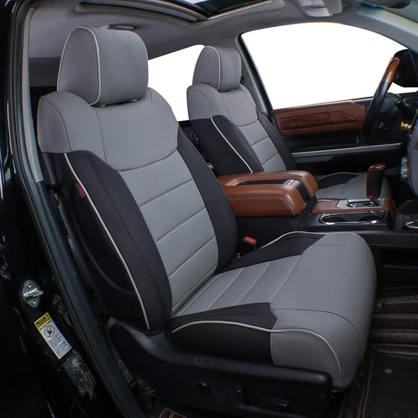 Faux Leather Seat Covers for Chevrolet Silverado — Black / Gray