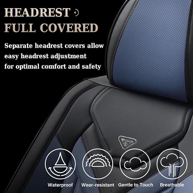 Universal Seat Covers — Front Seat — Black / Blue