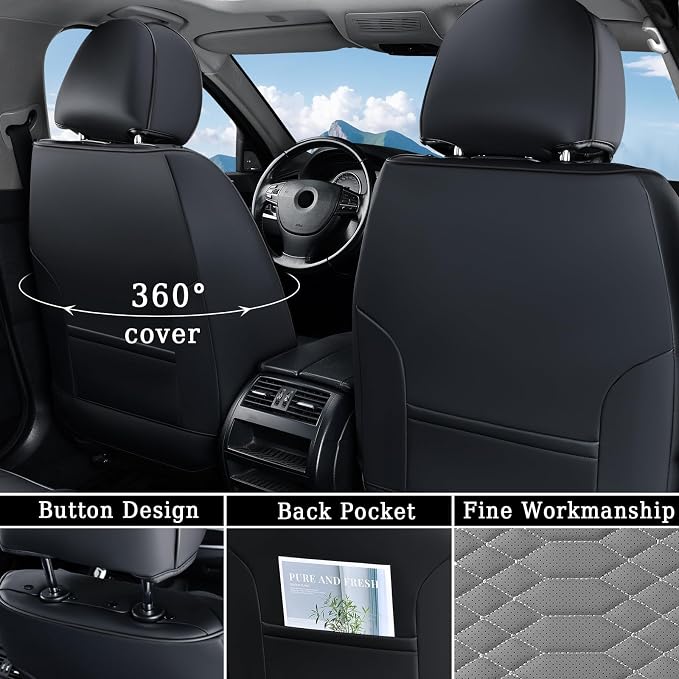 Universal Seat Covers — Front Seat — Black / Gray