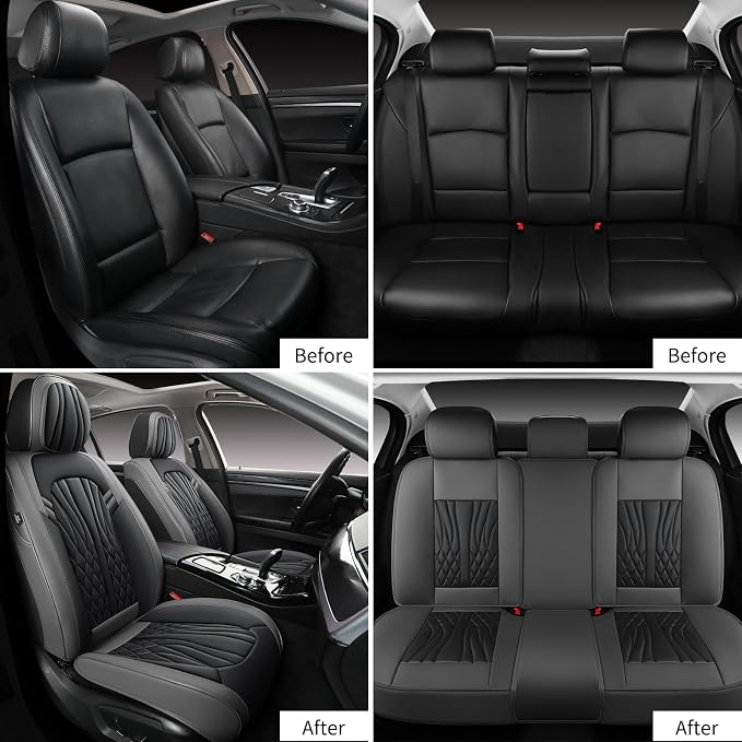 Universal Seat Covers — Full Set — Gray / Black