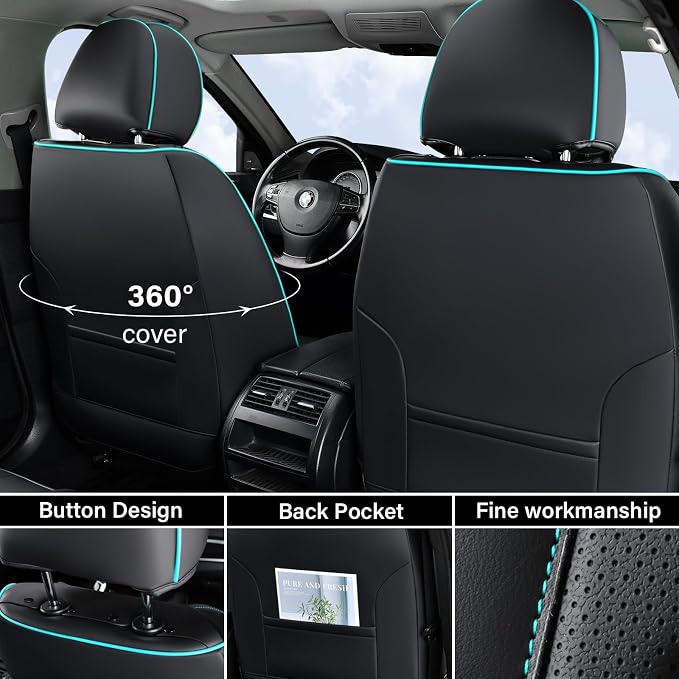 Universal Seat Covers — Front Seat — Black / Blue