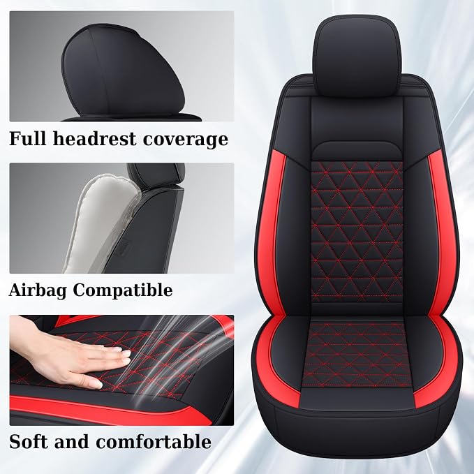 Seat Covers for Multiple Vehicles — Front Seat — Red