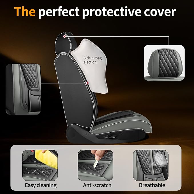 Seat Covers for Nissan Titan — Front Seat — Gray